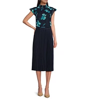 Calvin Klein Pleated Pull-On Midi Skirt