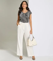 Calvin Klein Pleated Wide Leg Cropped Pant