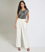 Calvin Klein Pleated Wide Leg Cropped Pant