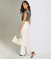 Calvin Klein Pleated Wide Leg Cropped Pant