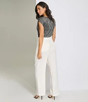 Calvin Klein Pleated Wide Leg Cropped Pant