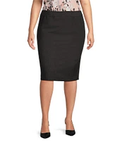 Calvin Klein Plus Size High Rise Luxe Stretch Pencil Skirt