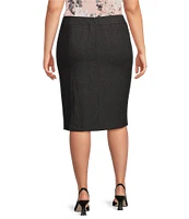 Calvin Klein Plus Size High Rise Luxe Stretch Pencil Skirt