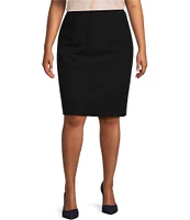 Calvin Klein Plus Size High Rise Luxe Stretch Pencil Skirt