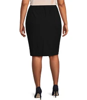 Calvin Klein Plus Size High Rise Luxe Stretch Pencil Skirt