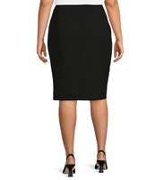 Calvin Klein Plus Size High Rise Luxe Stretch Pencil Skirt