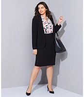 Calvin Klein Plus Size High Rise Luxe Stretch Pencil Skirt