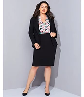 Calvin Klein Plus Size High Rise Luxe Stretch Pencil Skirt