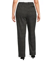 Calvin Klein Plus Size Cotton-Blend Straight Leg Herringbone Pants