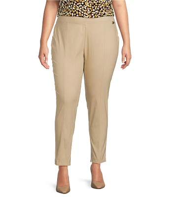 Calvin Klein Plus Size Elastic Waist Pull-On Ankle Pants