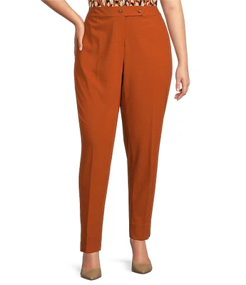 Calvin Klein Plus Size Lux Mid-Rise Slim Leg Ankle Pants