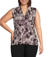 Calvin Klein Plus Size Snake Print Deep V-Neck Sleeveless Cami Top