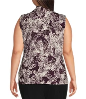 Calvin Klein Plus Size Snake Print Deep V-Neck Sleeveless Cami Top