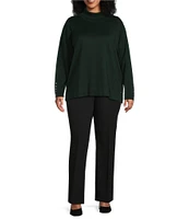 Calvin Klein Plus Size Solid Turtle Neck Long Sleeve Sweater