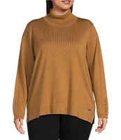 Calvin Klein Plus Size Solid Turtle Neck Long Sleeve Sweater