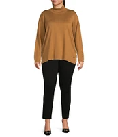 Calvin Klein Plus Size Solid Turtle Neck Long Sleeve Sweater