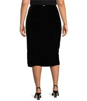 Calvin Klein Plus Size Stretch Elasticized Waistband Side Ruched Pull-On Pencil Skirt