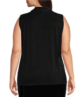 Calvin Klein Plus Size V-Neck Sleeveless Sparkle Rib Cami Top