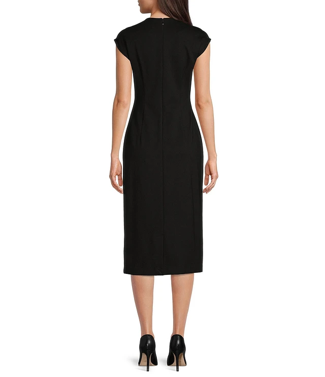 Calvin Klein Ponte Round Neck Cap Sleeve Sheath Midi Dress at Hamilton Place in Chattanooga, TN Calvin Klein Ponte Round Neck Cap Sleeve Sheath Midi Dress at Hamilton Place in Chattanooga, TN