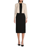 Calvin Klein Ponte Round Neck Cap Sleeve Sheath Dress