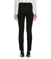 Calvin Klein Ponte Slim-Straight Pull-On Side Zipper Pant