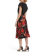 Calvin Klein Printed A Line Midi Skirt