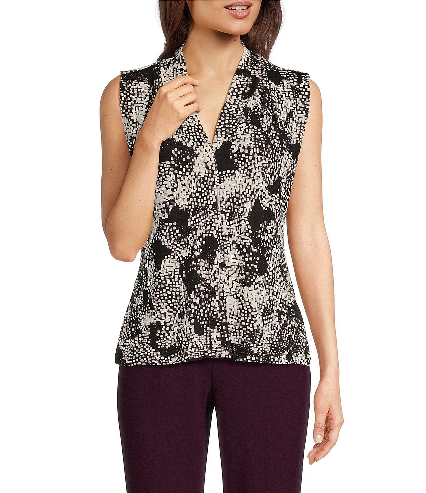 Calvin Klein Printed Jersey V-Neck Sleeveless Cami Top