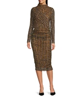 Calvin Klein Printed Mesh Ruched Sheath Coordinating Skirt