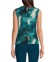 Calvin Klein Printed Sleeveless Pleat Round Neck Cami