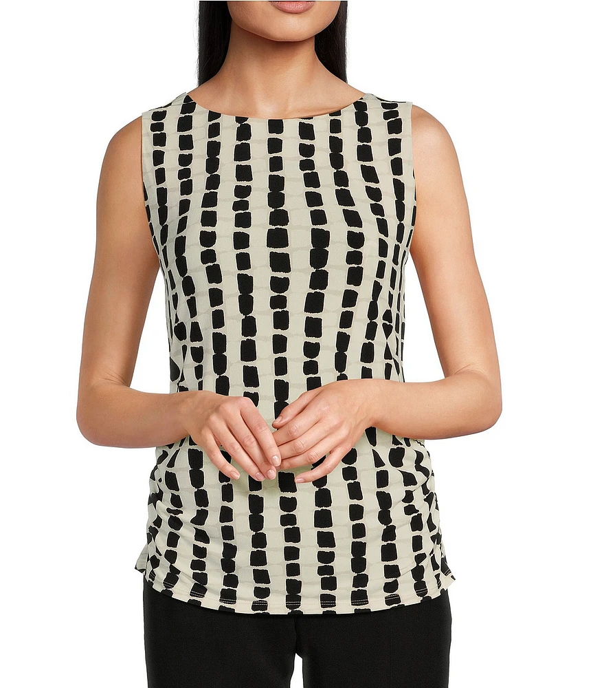 Calvin Klein Printed Stretch Crew Neckline Sleeveless Tank