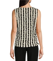 Calvin Klein Printed Stretch Crew Neckline Sleeveless Tank