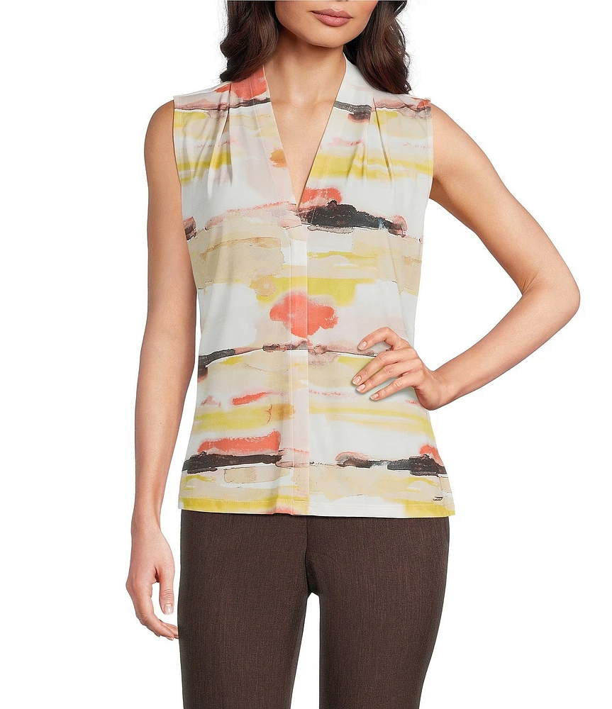 Calvin Klein Printed V-Neck Sleeveless Cami Top