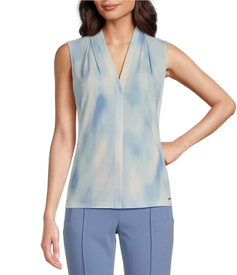 Calvin Klein Printed V-Neck Sleeveless Top