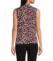 Calvin Klein Abstract Printed V-Neck Sleeveless Top