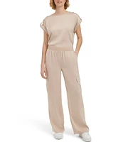 Calvin Klein Pull-On High Rise Straight Leg Flap Pocket Cargo Pants