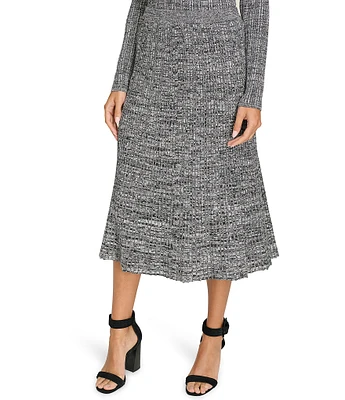 Calvin Klein Ribbed Knit A-Line Midi Skirt