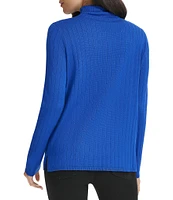 Calvin Klein Ribbed Knit Mock Neck Long Sleeve Top