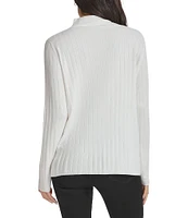 Calvin Klein Ribbed Knit Mock Neck Long Sleeve Top