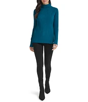 Calvin Klein Ribbed Knit Mock Neck Long Sleeve Top