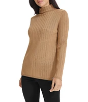 Calvin Klein Ribbed Knit Mock Neck Long Sleeve Top