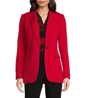 Calvin Klein Scuba Crepe Notch Lapel Long Sleeve One-Button Jacket