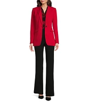 Calvin Klein Scuba Crepe Notch Lapel Long Sleeve One-Button Jacket