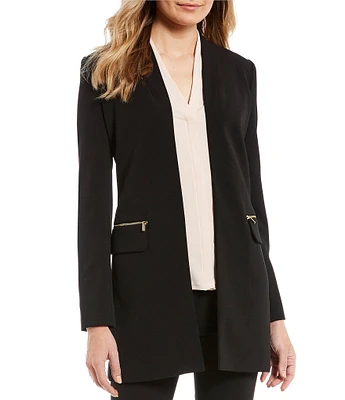 Calvin Klein Scuba Crepe Open Front Topper Jacket