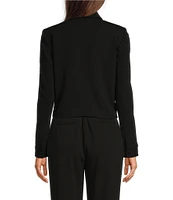 Calvin Klein Scuba Crepe Zip Front Utility Crop Jacket