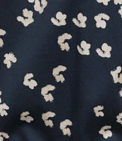 Calvin Klein Short Sleeve Floral Print Belted Button Front Shirt Dress