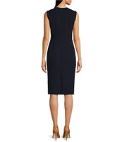 Calvin Klein Sleeveless Asymmetrical Neck Sheath Dress