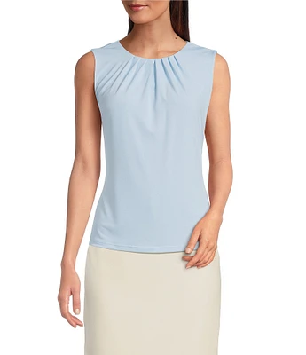 Calvin Klein Sleeveless Pleat Crew Neck Cami