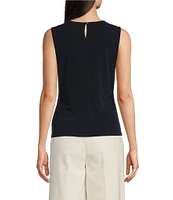 Calvin Klein Sleeveless Round Pleat Neck Cami