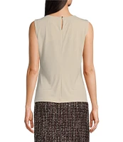 Calvin Klein Sleeveless Pleated Round Neck Cami Top