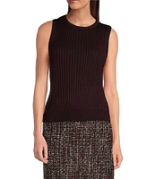 Calvin Klein Sleeveless Ribbed Sweater Knit Top